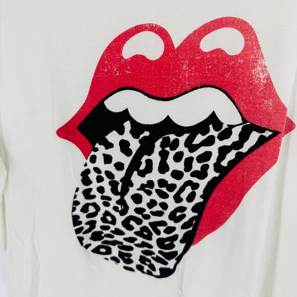 Daydreamer x Free People Rolling Stones Graphic Tee Leopard Tongue Size M - Picture 3 of 7